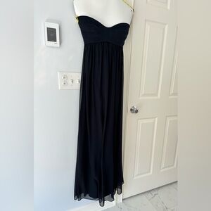Diane Von Furstenberg strapless navy silk gown